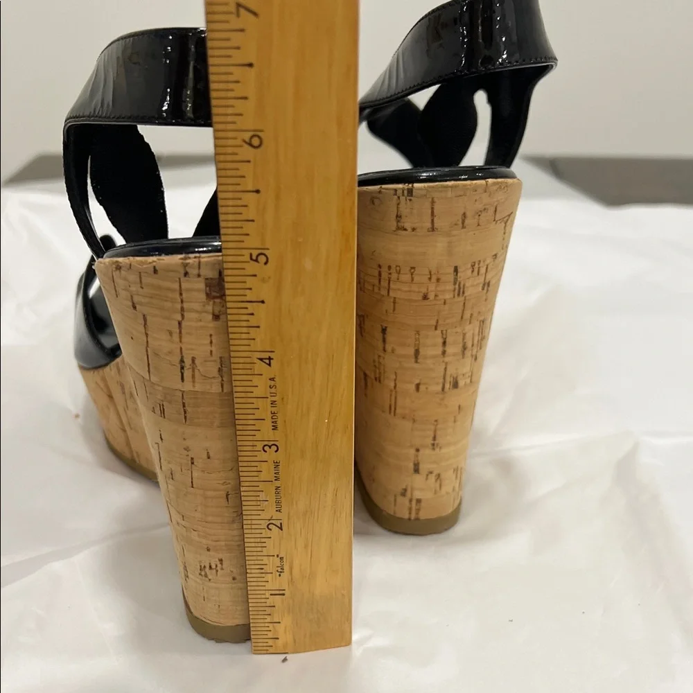 Fendi Black Patent Leather Wedges
